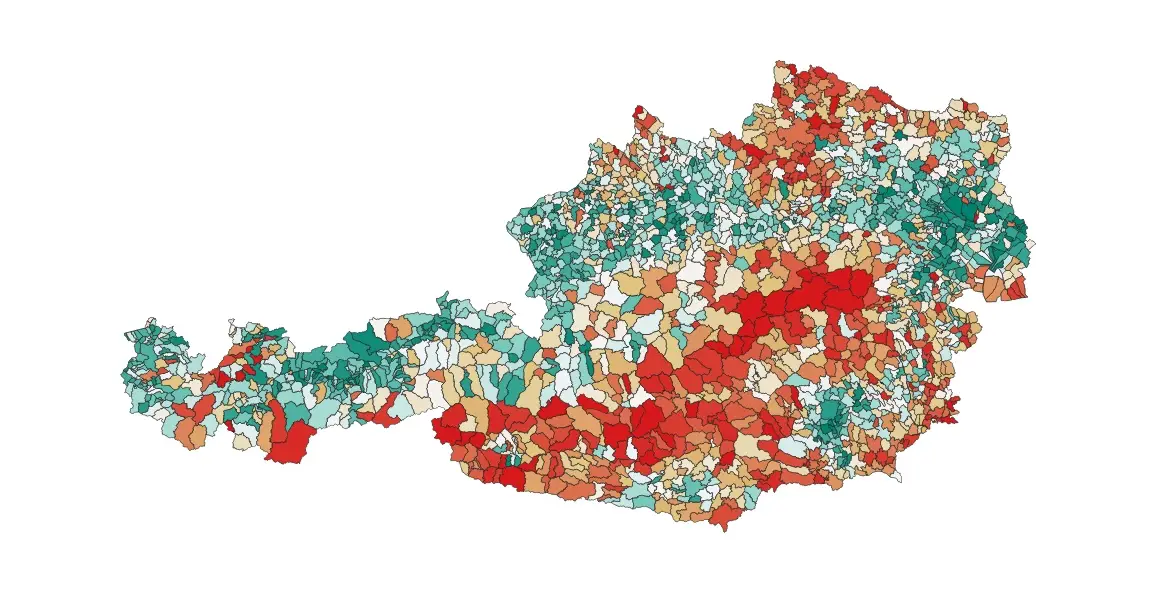 Population development since 2011  in Austria
